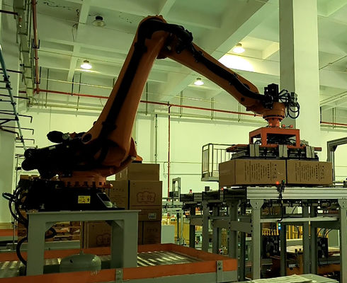 Robotic Palletizing Systems 6 Axis Kuka KR60-3 Customized Robot Gripper